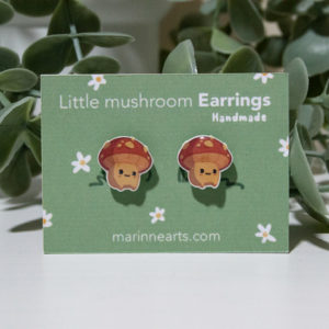 Handmade earring - little mushroom